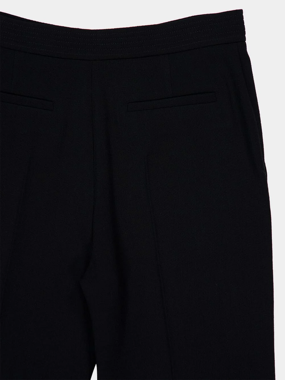 Black Virgin Wool Straight Trousers - Image 4