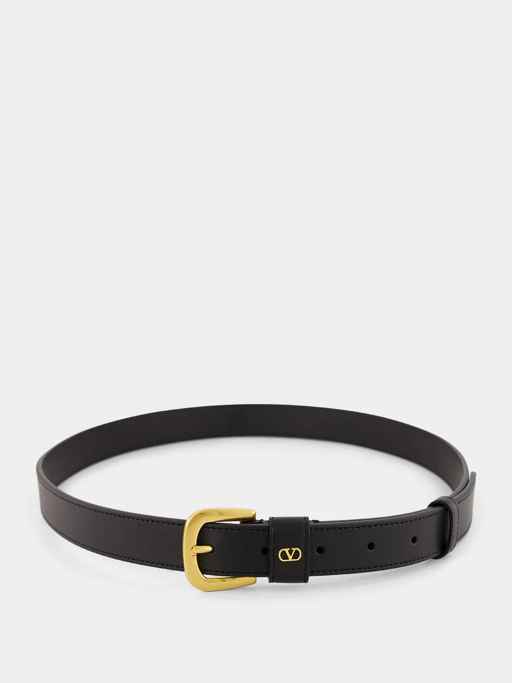 Black VLogo Signature Leather Belt