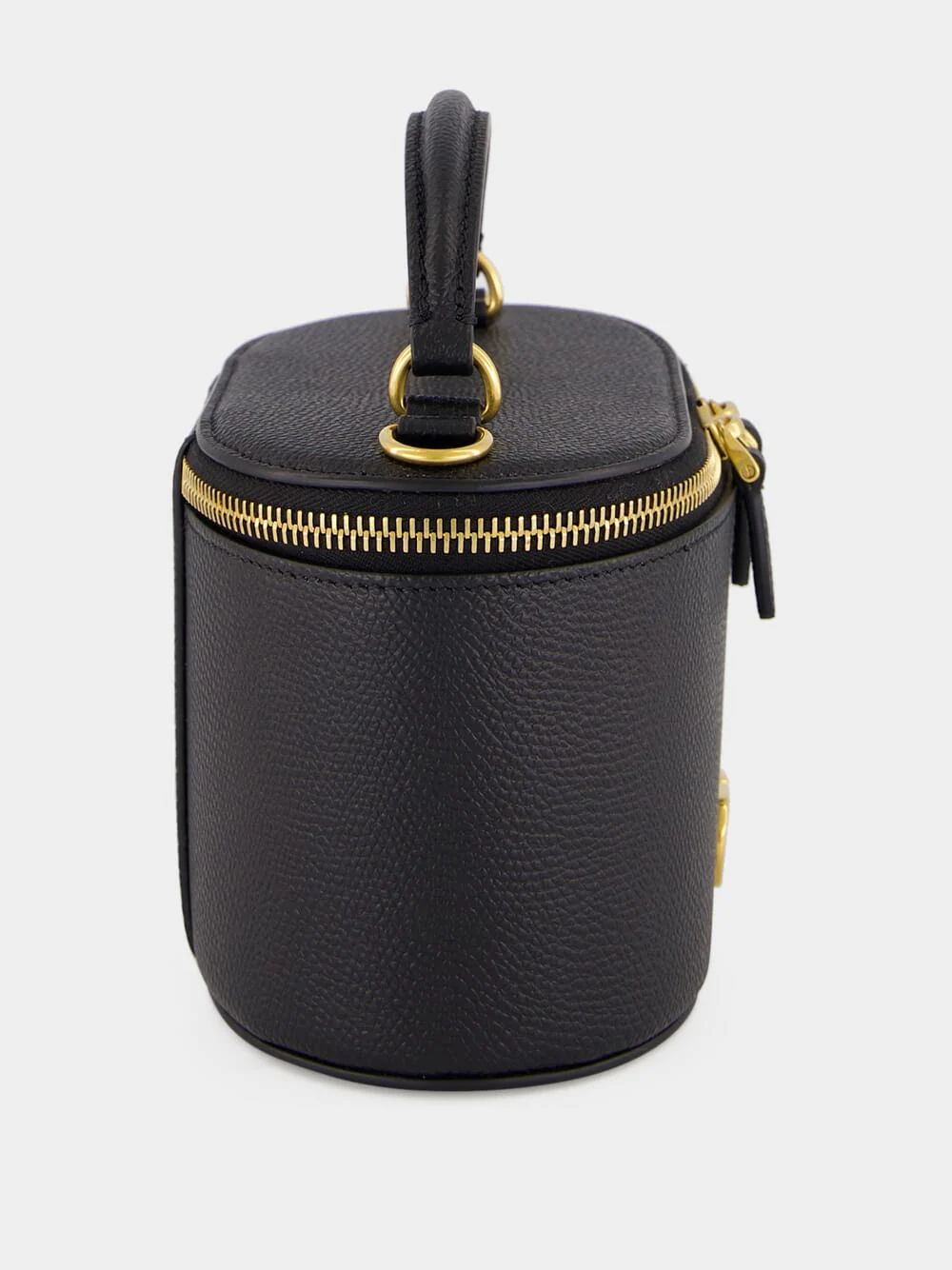 Black VLogo Signature Mini Vanity Bag in Grainy Calfskin - Image 7