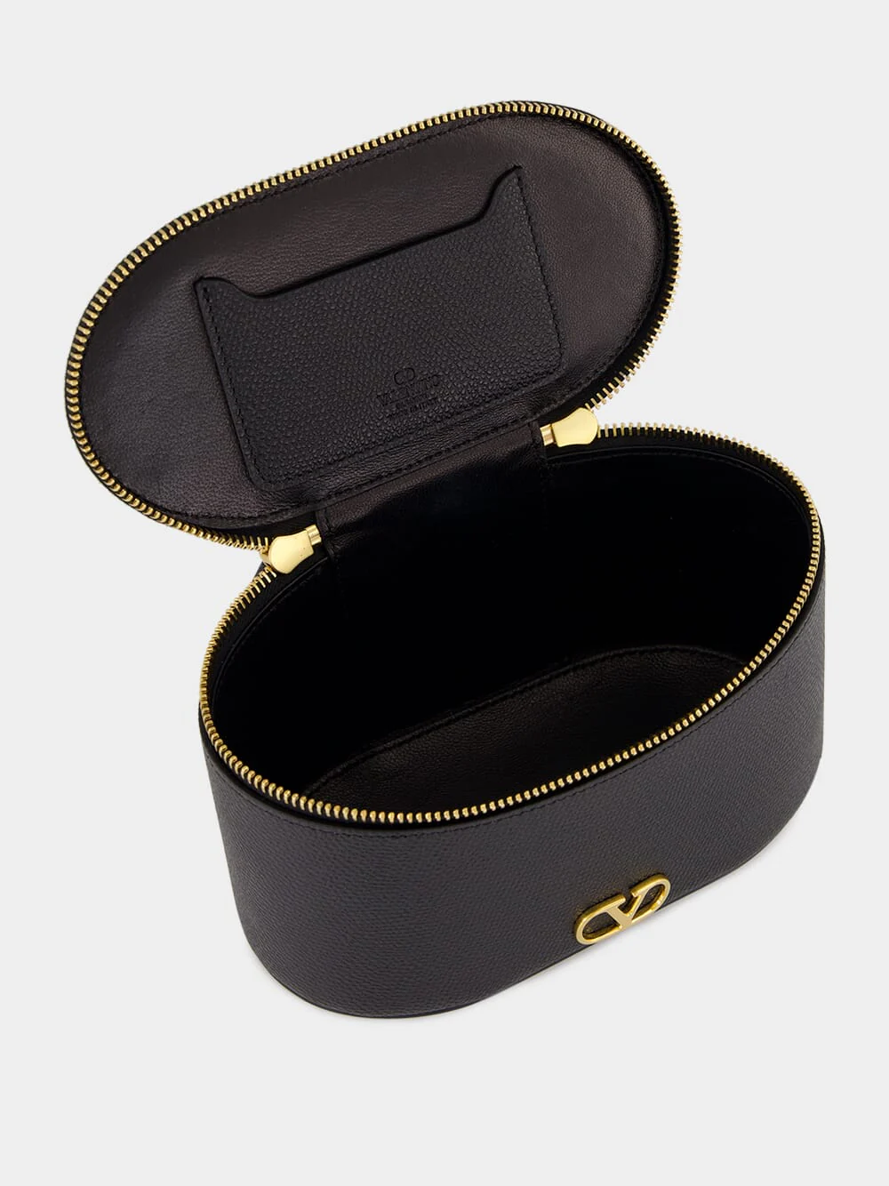 Black VLogo Signature Mini Vanity Bag in Grainy Calfskin - Image 8