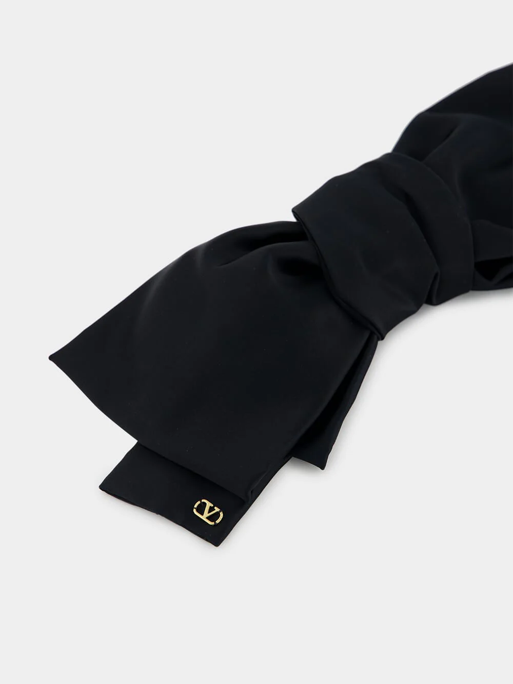 Black VLogo Signature Satin Bow Hairclip - Image 10
