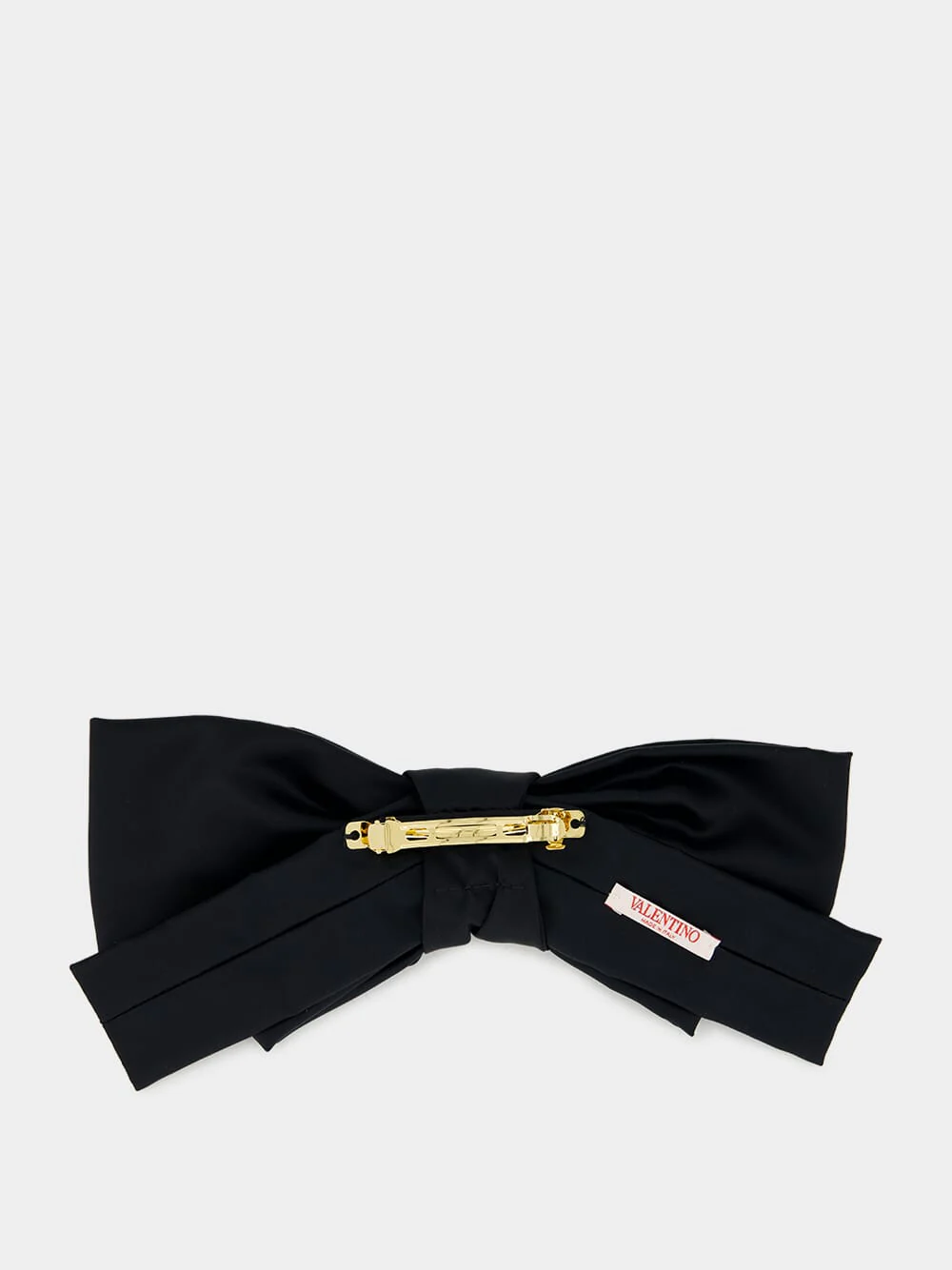Black VLogo Signature Satin Bow Hairclip - Image 3