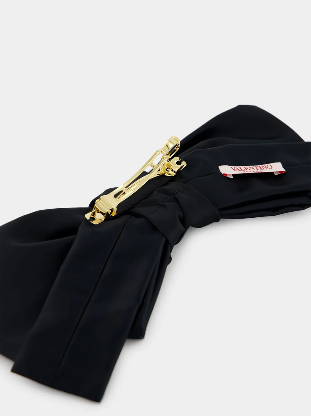 Black VLogo Signature Satin Bow Hairclip - Image 9