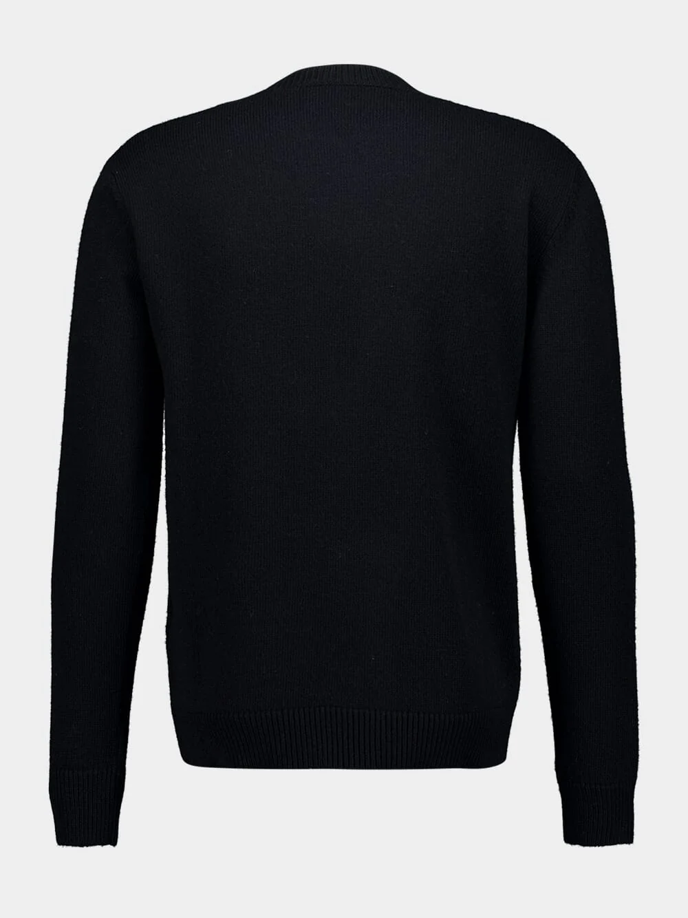 Black Wool Jumper with Inlaid V - Image 2