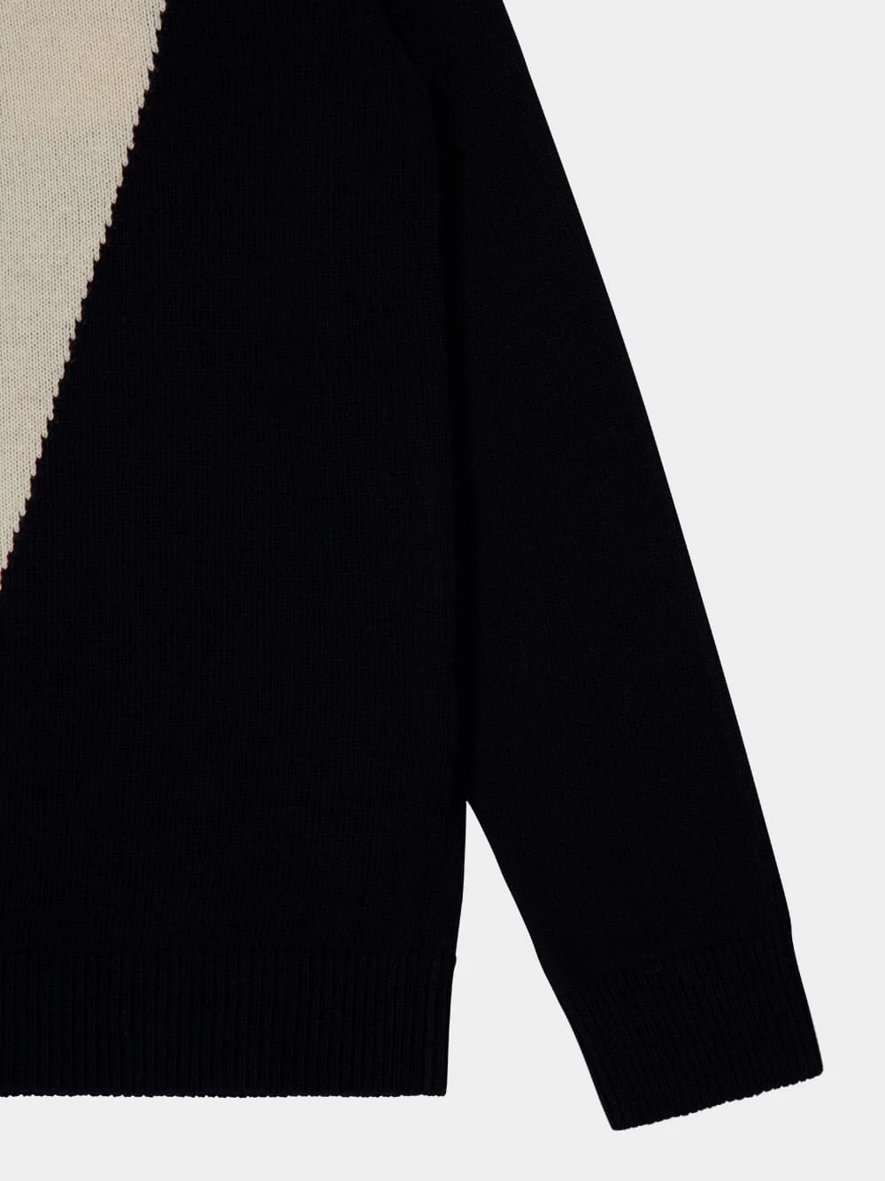 Black Wool Jumper with Inlaid V - Image 4