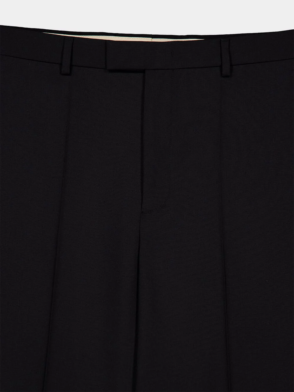 Black Wool Slim-Fit Trousers with Cuffs - Image 5