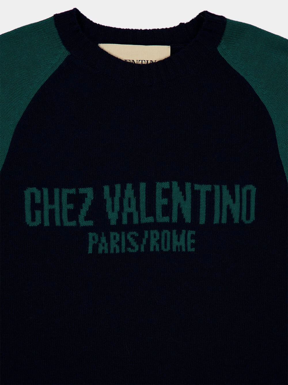 Blue and Green Wool Jumper with Chez Valentino - Image 6
