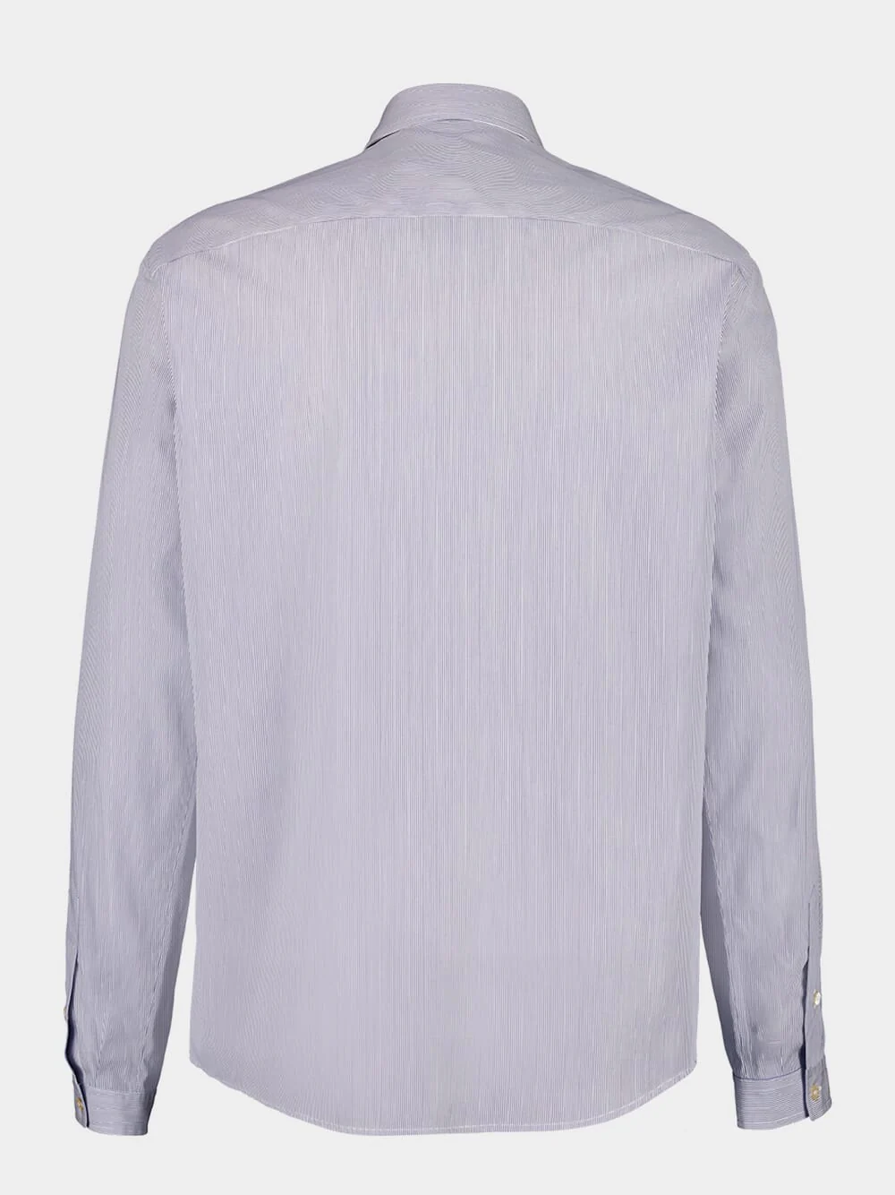 Blue and White Striped Cotton Shirt - Image 2