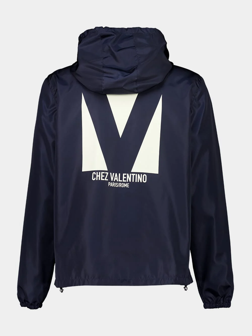 Blue Chez Valentino Nylon Hooded Windbreaker - Image 4