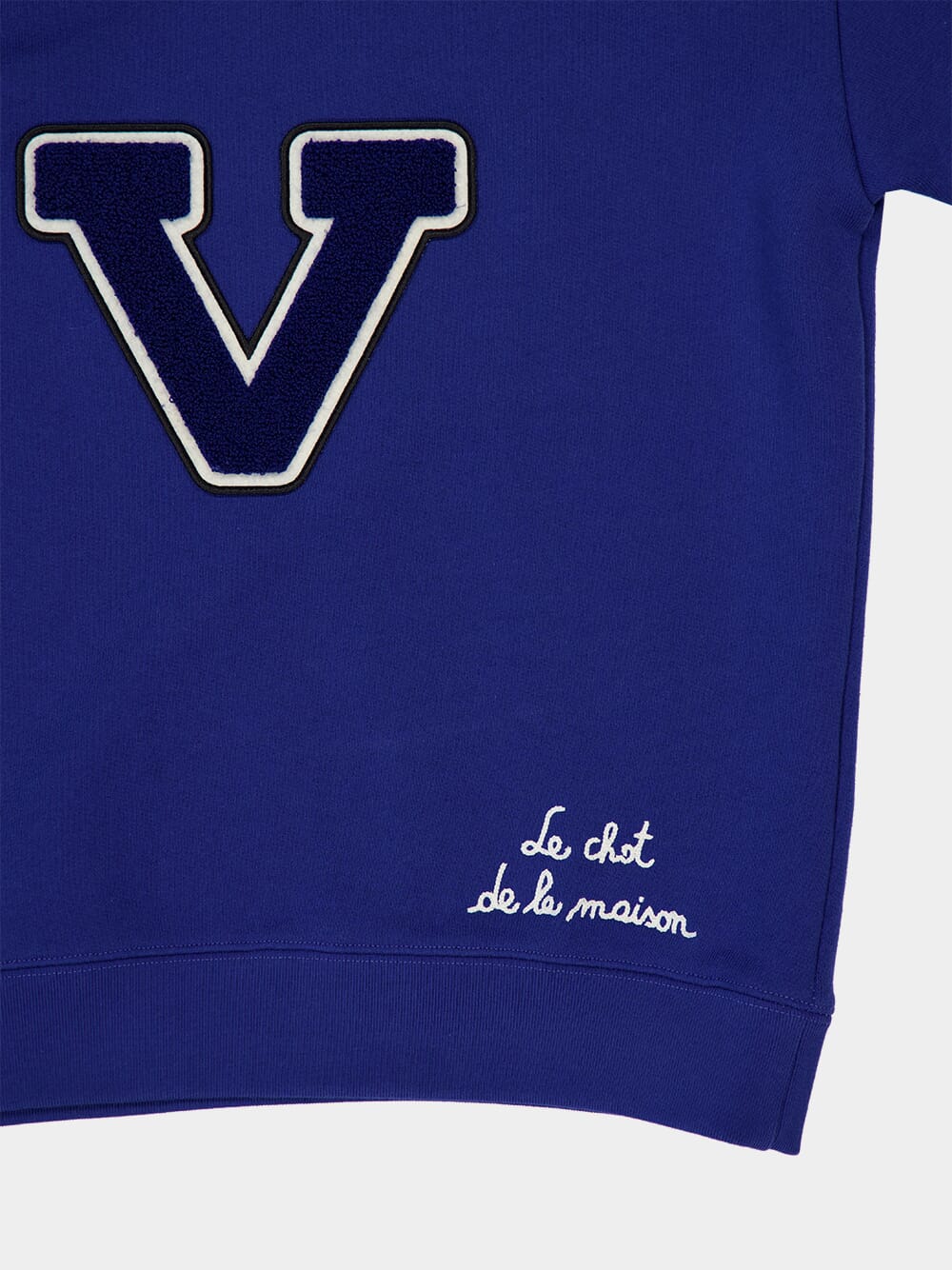 Blue Cotton Sweatshirt with Embroidery - Image 7