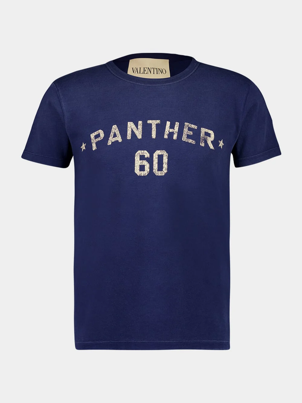 Blue Cotton T-Shirt with Chez Valentino Print - Image 2