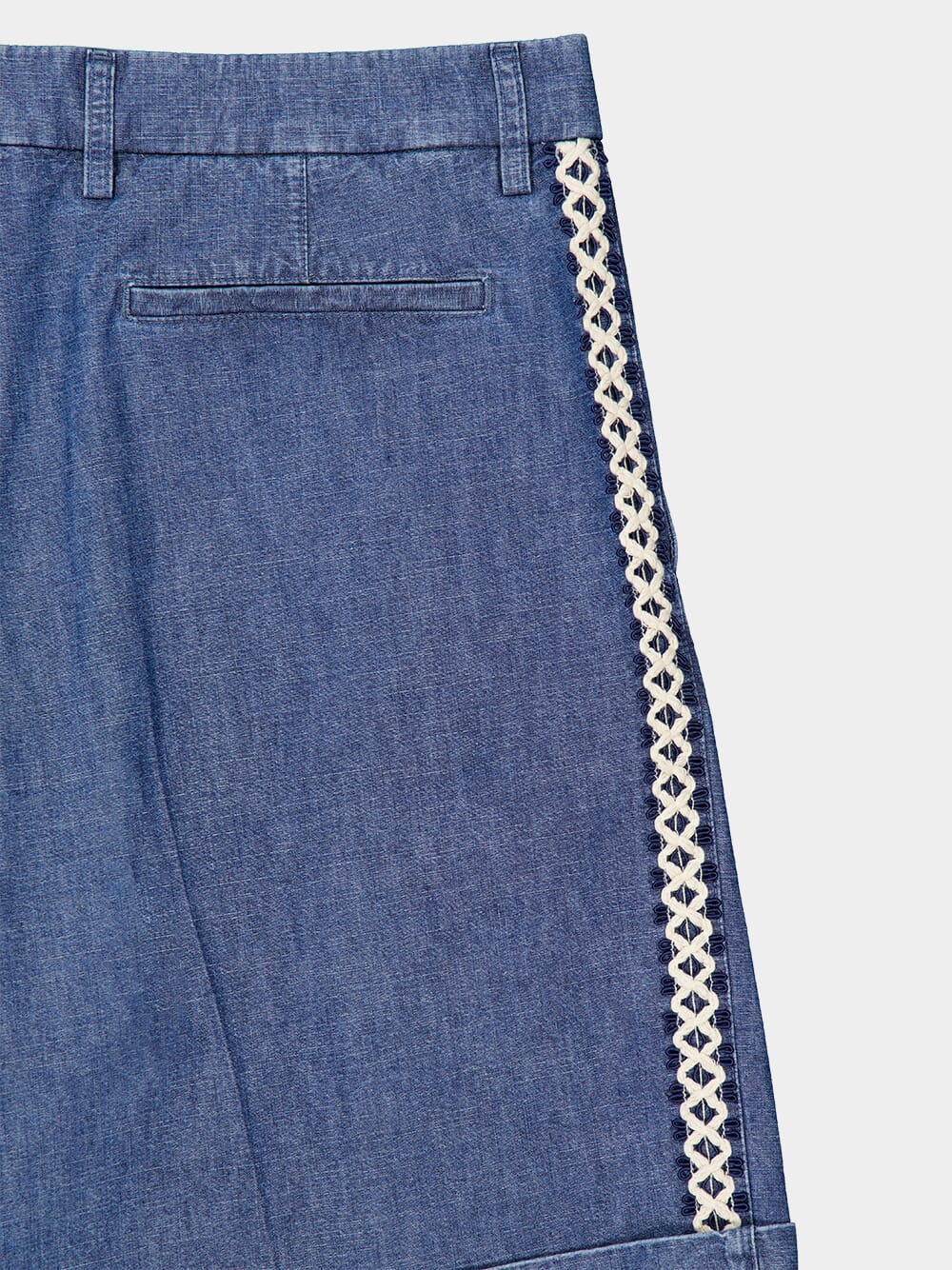 Blue Denim Casual Bermuda Shorts - Image 4