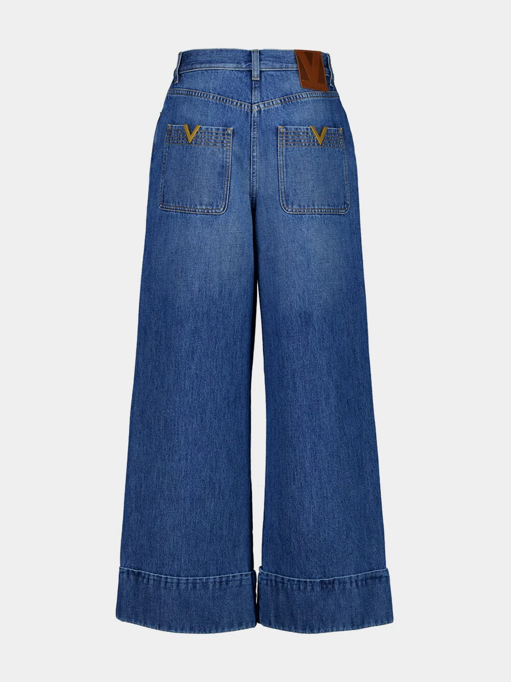 Blue Denim Trousers with Cuffs - Image 3