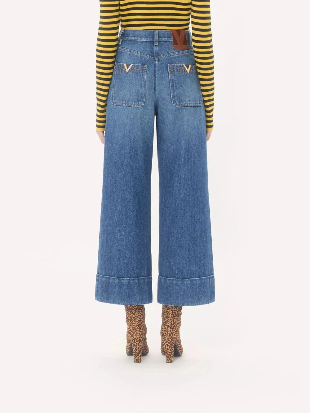 Blue Denim Trousers with Cuffs - Image 4