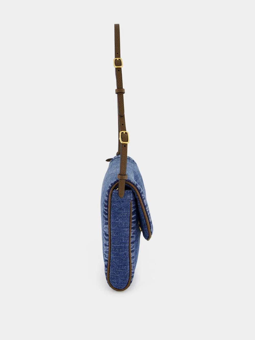 Blue DeVain Small Denim Shoulder Bag - Image 5