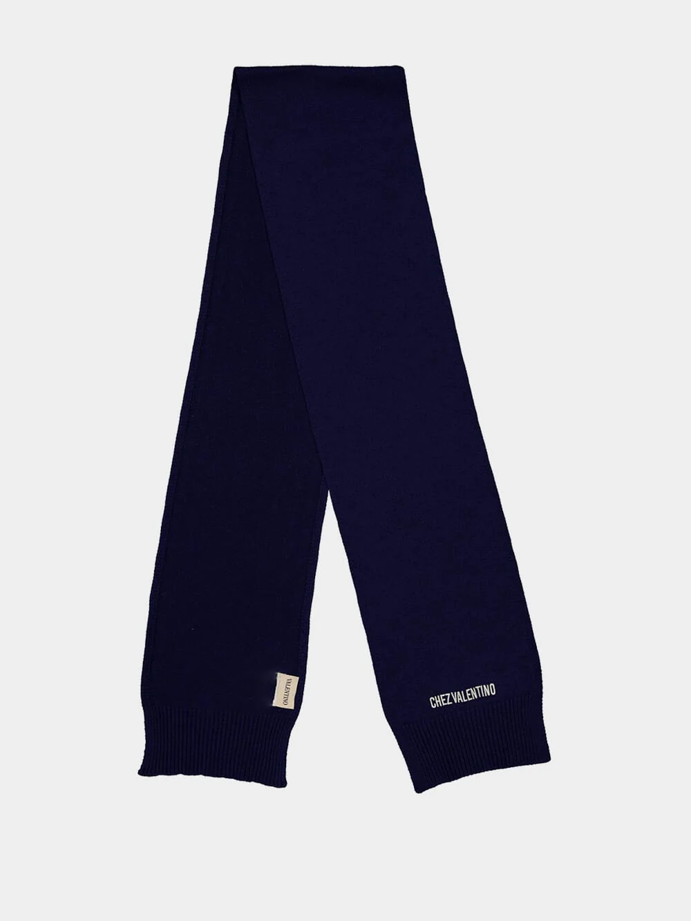 Blue Embroidered Knit Scarf - Image 2