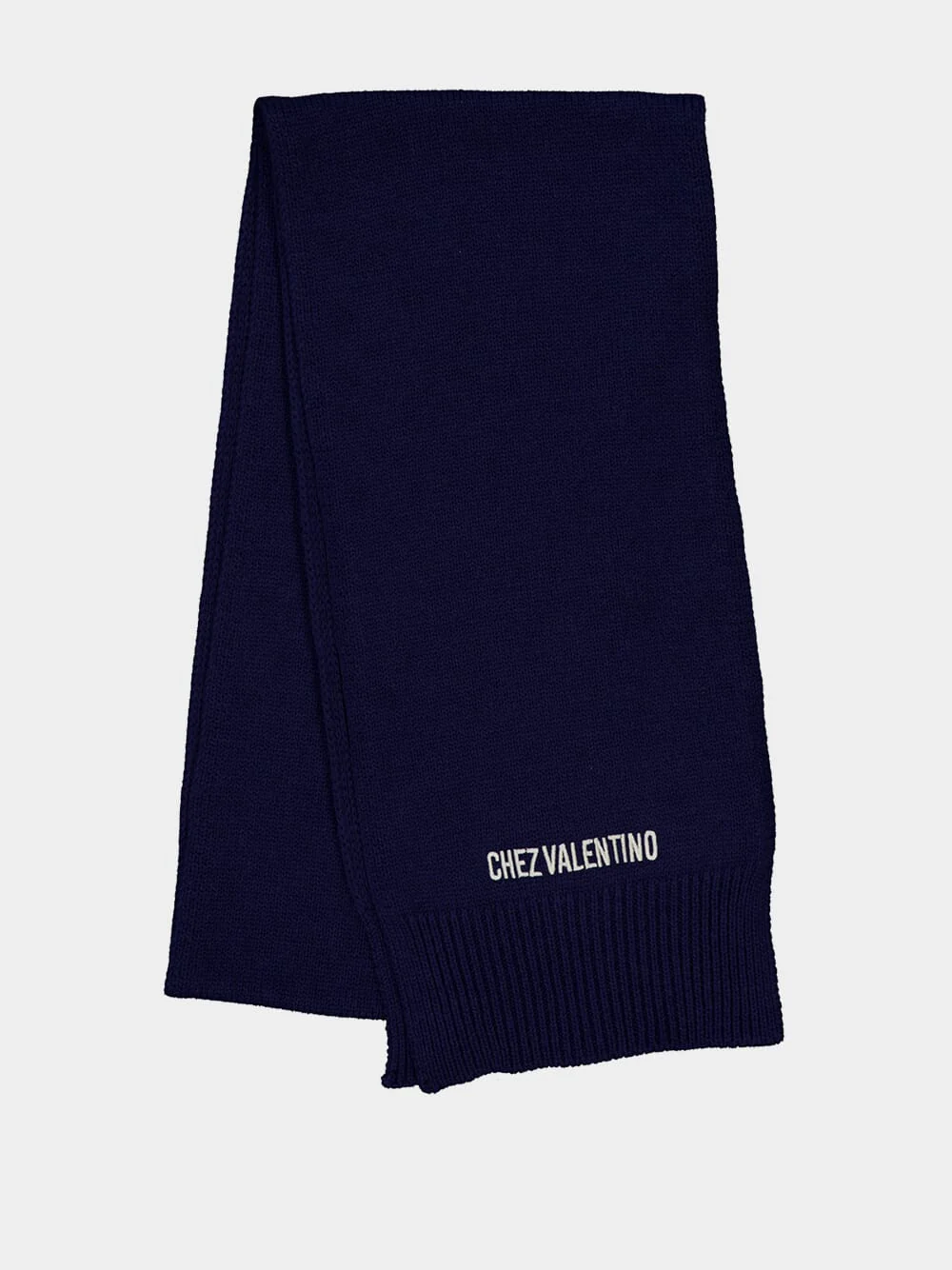 Blue Embroidered Knit Scarf - Image 3
