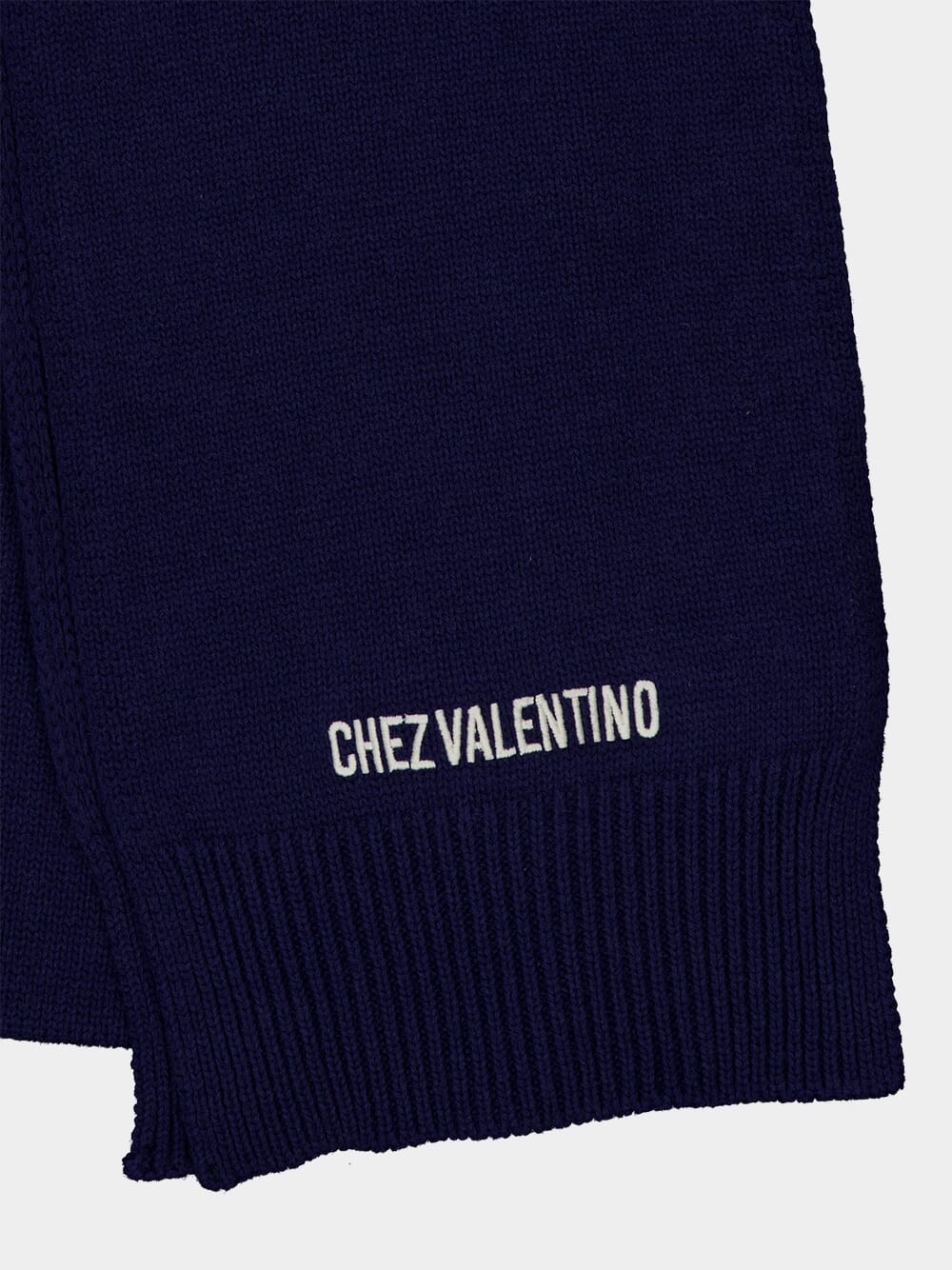 Blue Embroidered Knit Scarf - Image 4