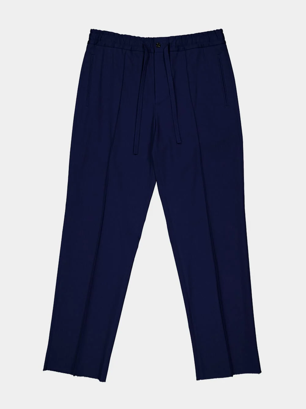 Blue Straight-Leg Cotton Trousers - Image 5