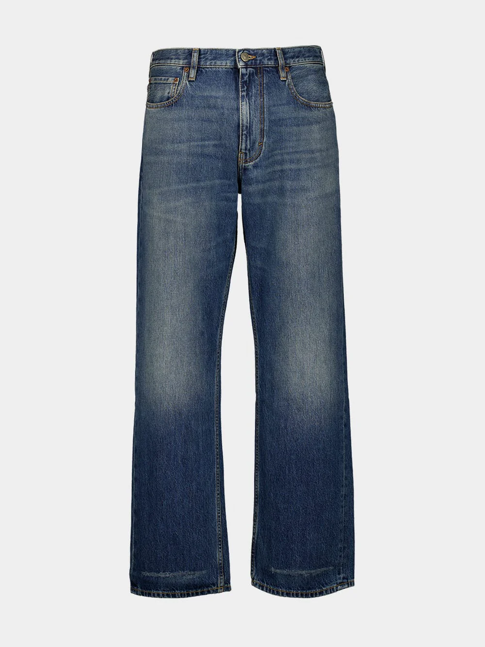 Blue Straight-Leg Jeans
