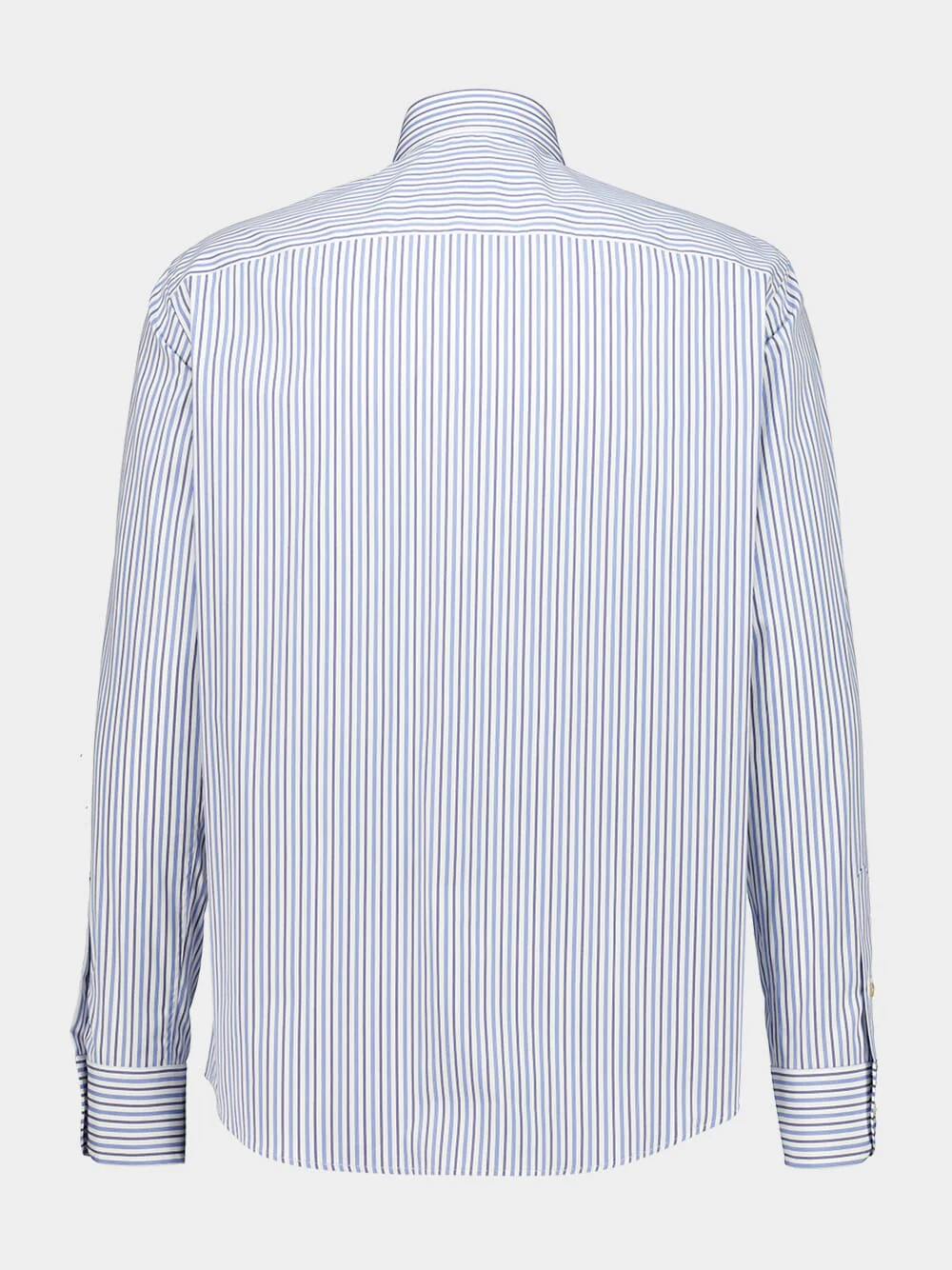 Blue Striped Cotton Long-Sleeve Shirt - Image 2