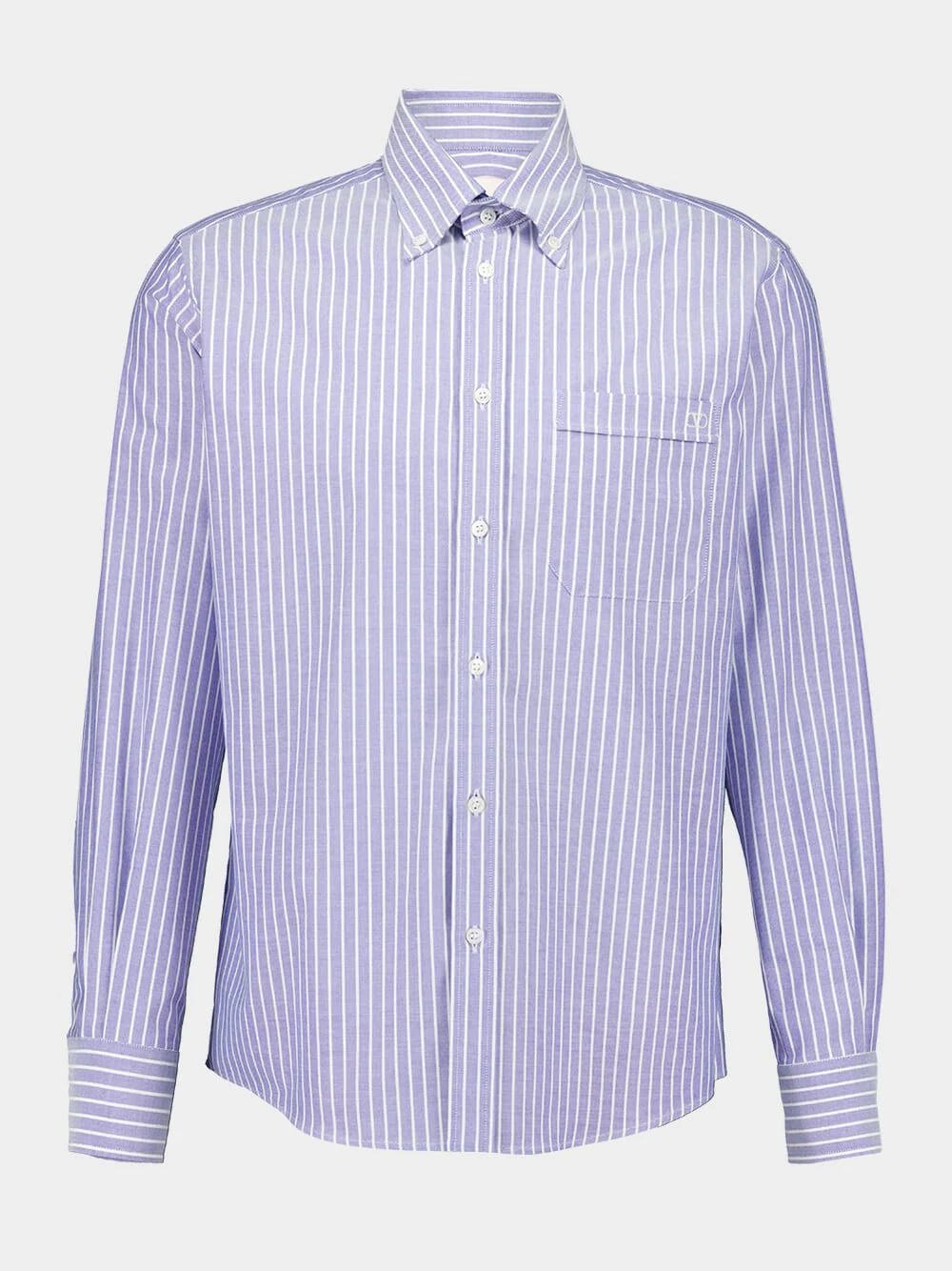 Blue VLogo Embroidered Cotton Shirt