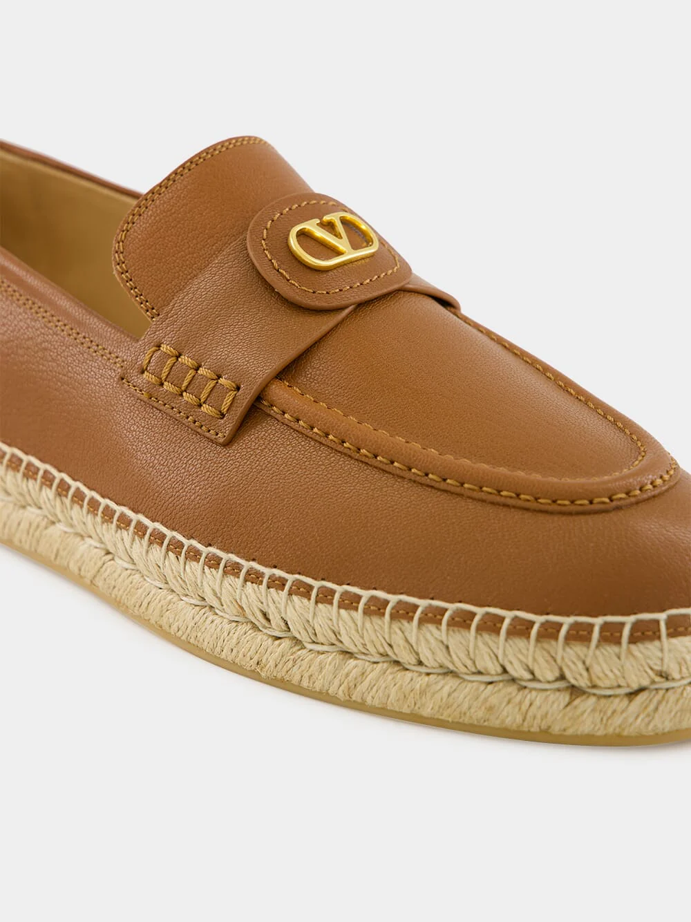 Brown Leather Palm Avenue Espadrilles - Image 7