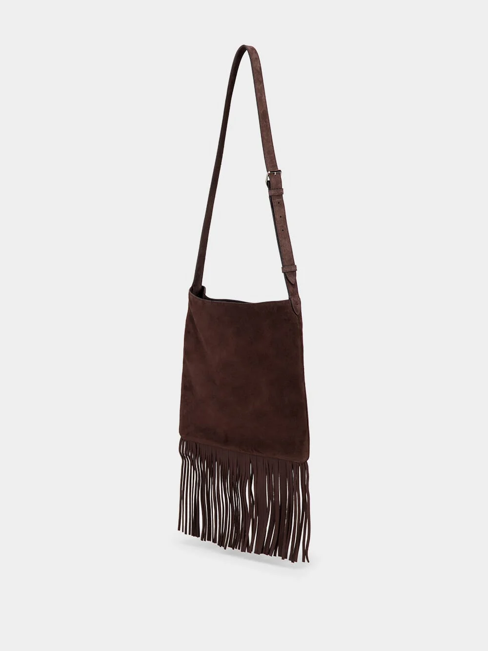 Brown Nellcôte Suede Fringe Shoulder Bag - Image 4