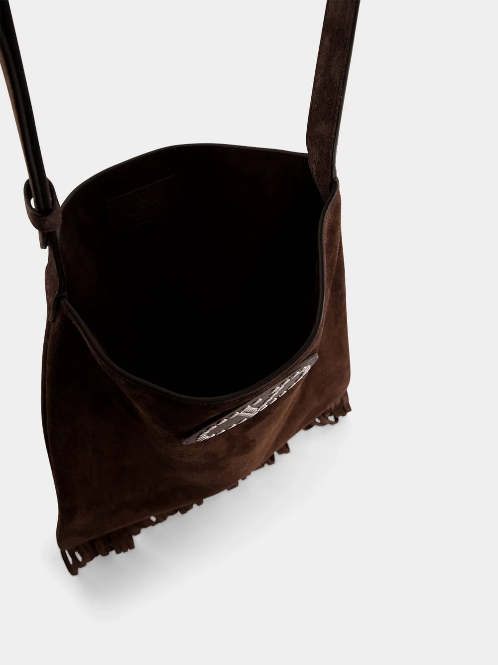 Brown Nellcôte Suede Fringe Shoulder Bag - Image 5