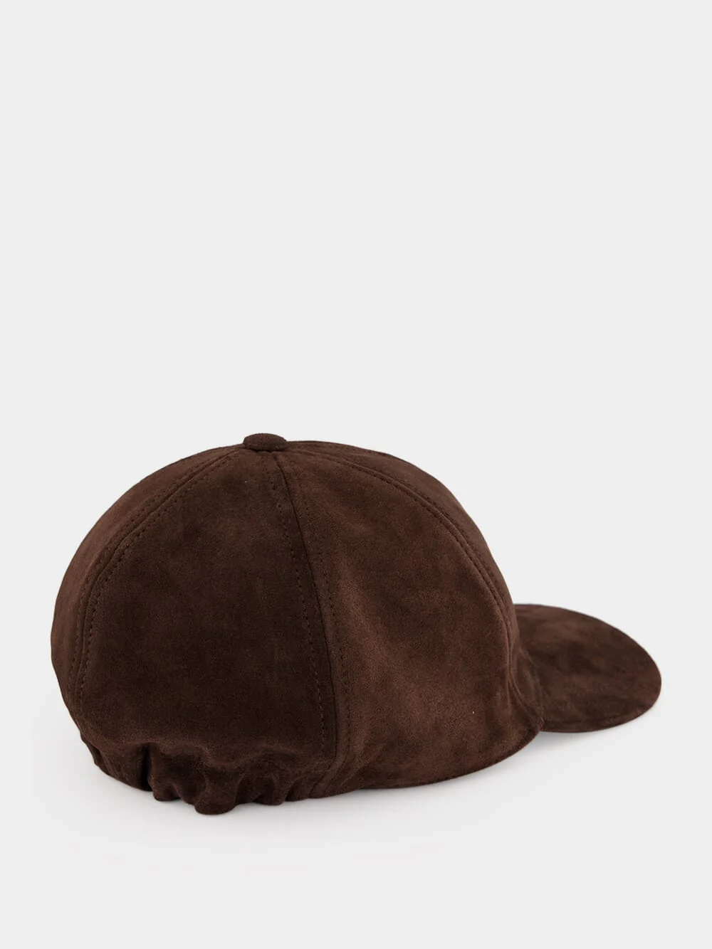 Brown Suede Baseball Cap with VLogo Signature - Image 3