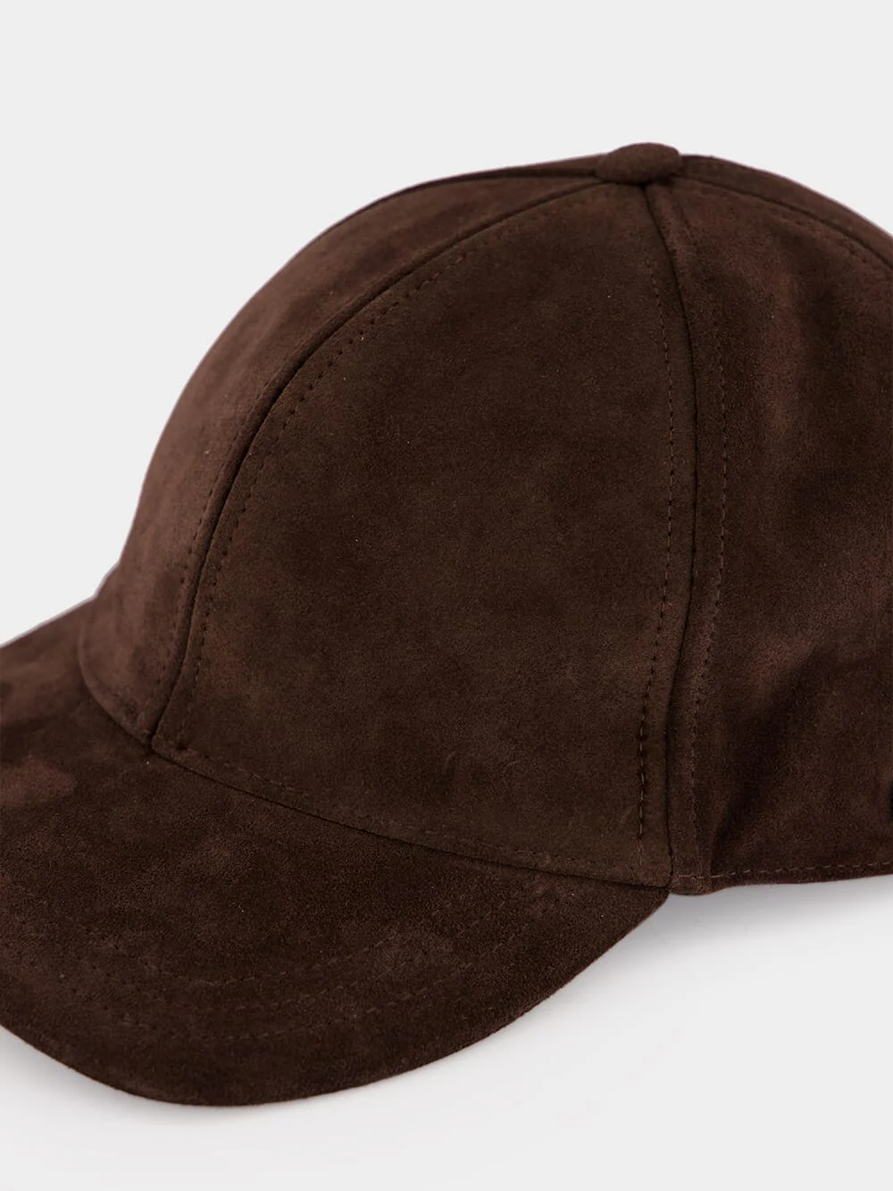 Brown Suede Baseball Cap with VLogo Signature - Image 4