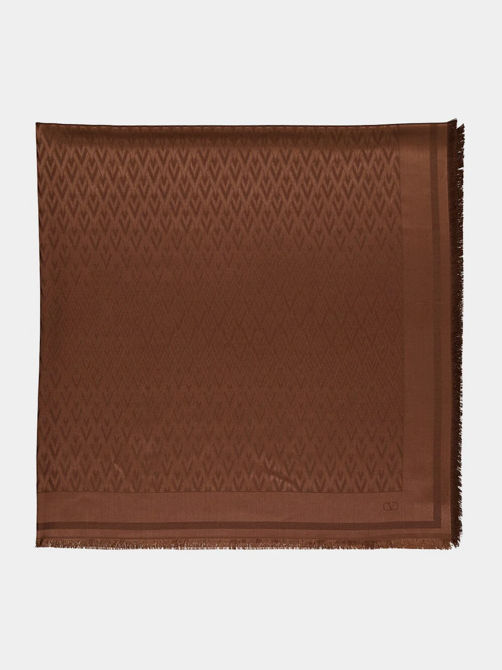Brown Toute La V Wool Silk Shawl