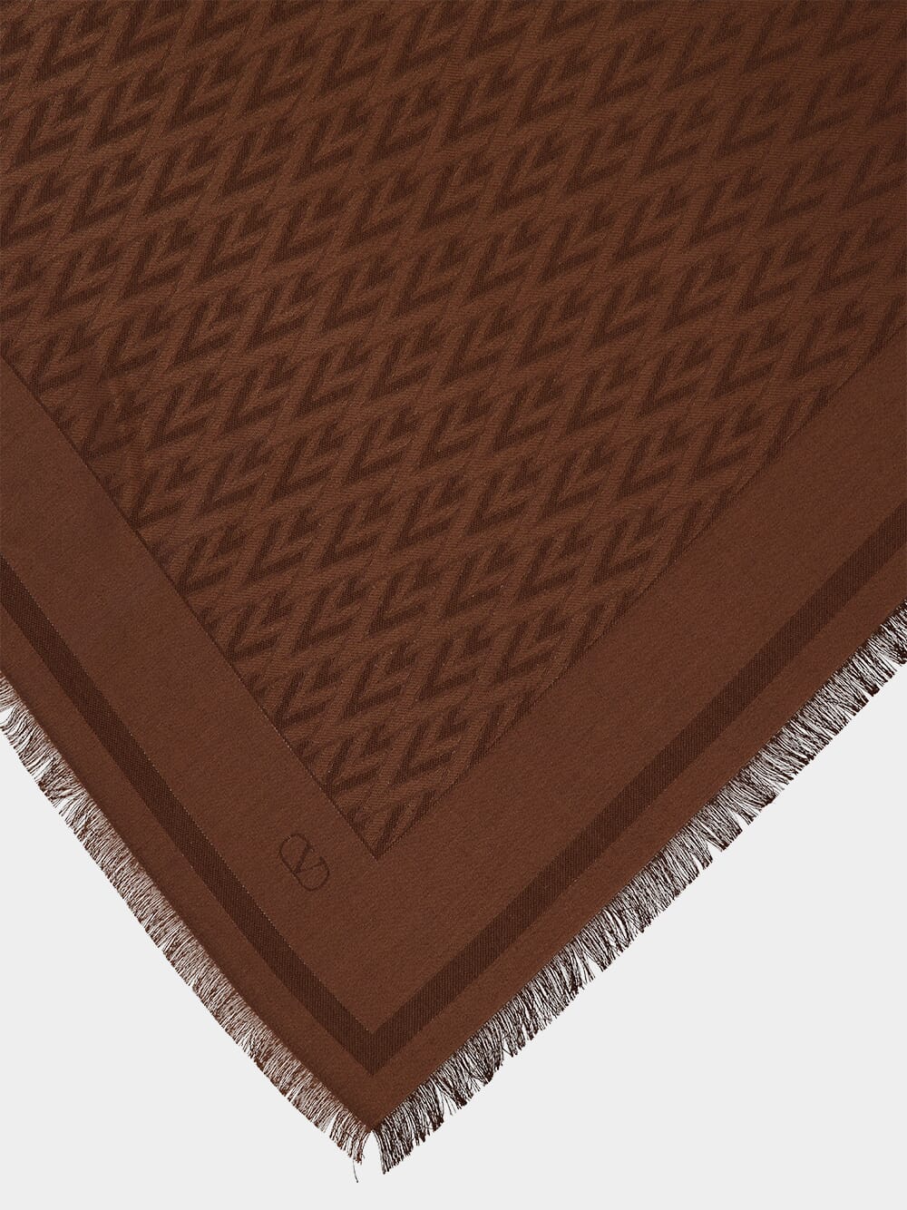 Brown Toute La V Wool Silk Shawl - Image 2