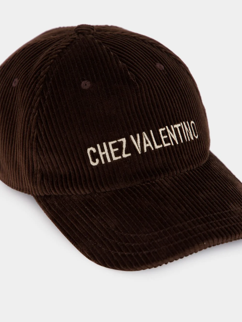Brown Velvet Embroidered Cap - Image 4