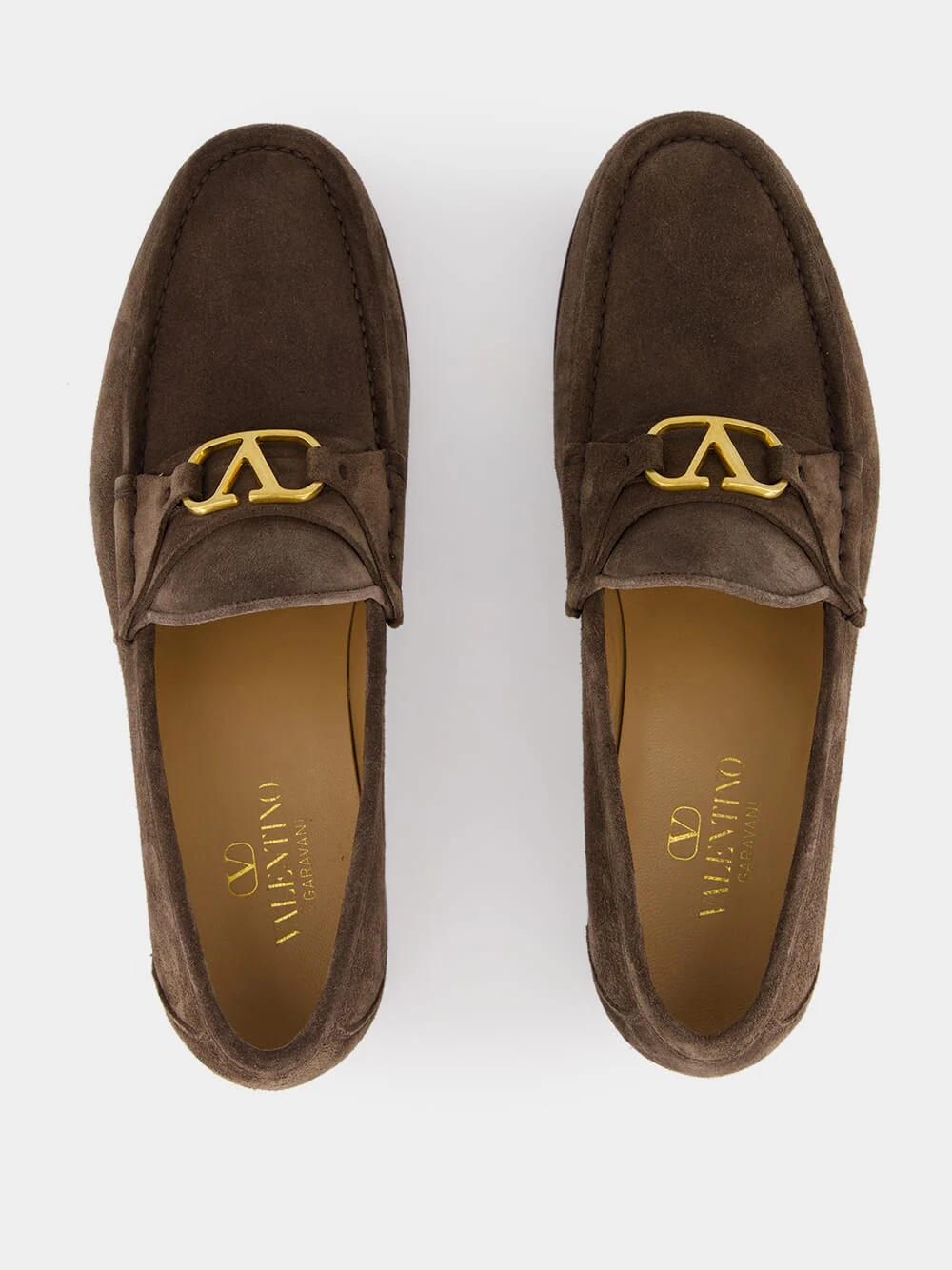 Brown VLogo Suede Loafers - Image 4