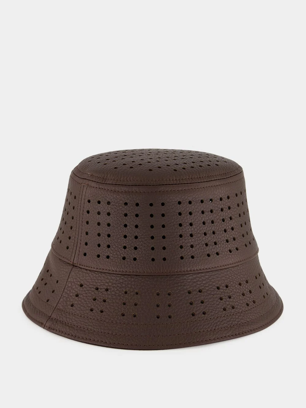 Brown VLogo Perforated Leather Hat - Image 2