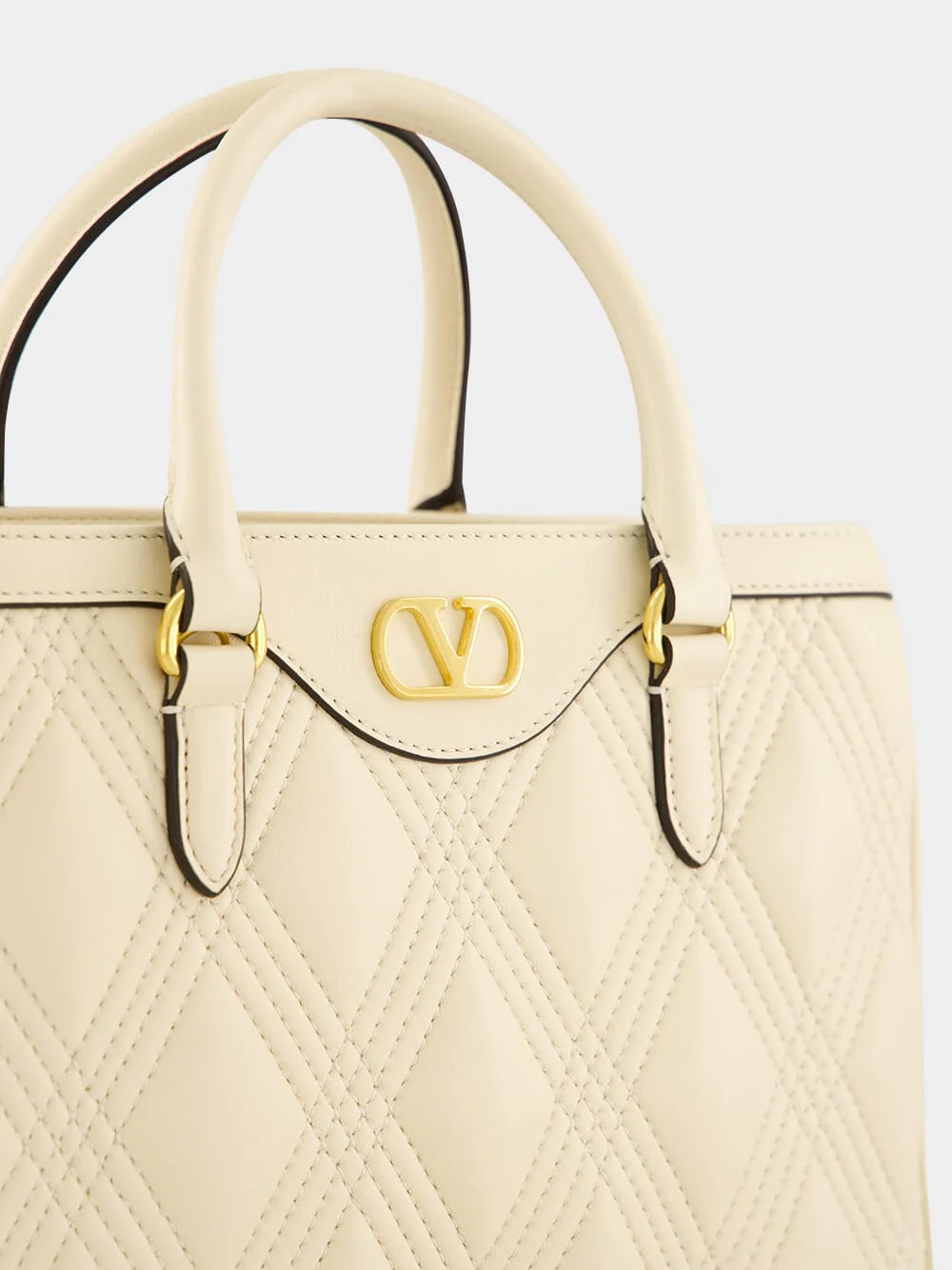 Butter White Quiltie Double Handle Bag - Image 7