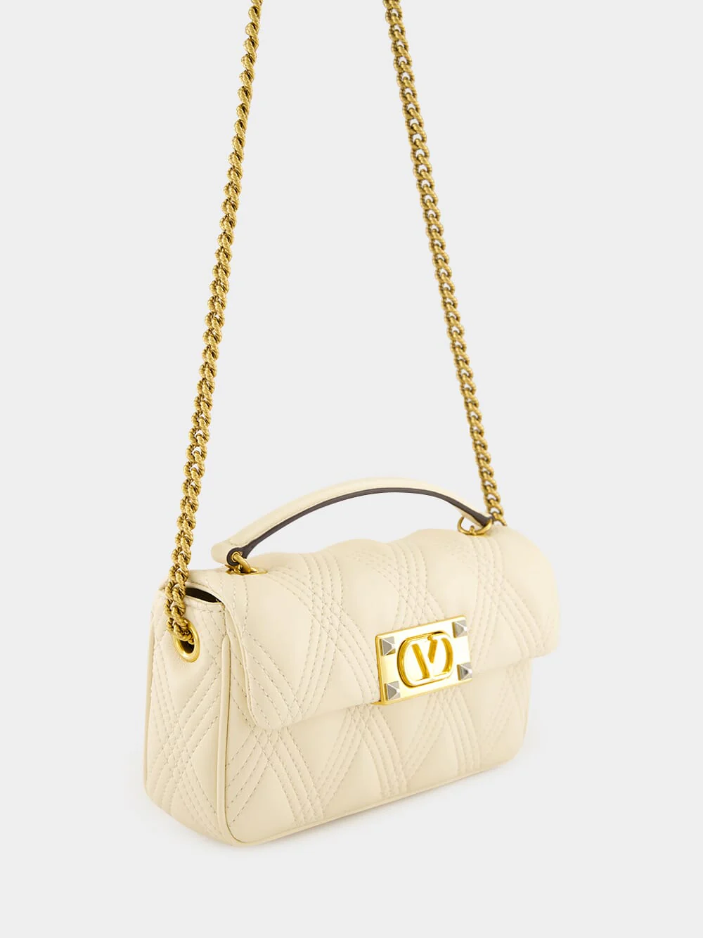 Butter White Quiltie Small Top Handle Bag - Image 3