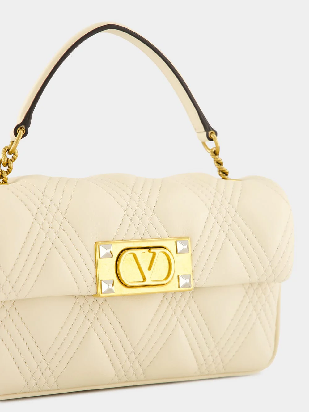 Butter White Quiltie Small Top Handle Bag - Image 7