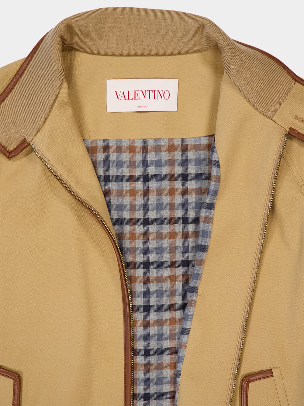 Caramel Cotton Zipped Jacket with Pockets - Image 4