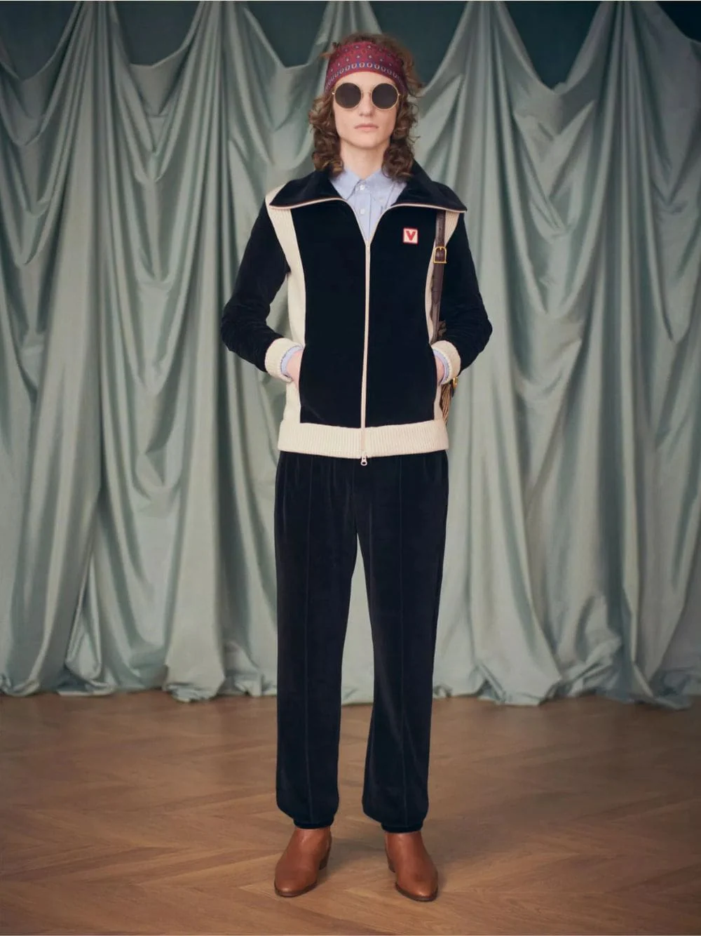 Black Chenille Jogging Trousers - Image 2