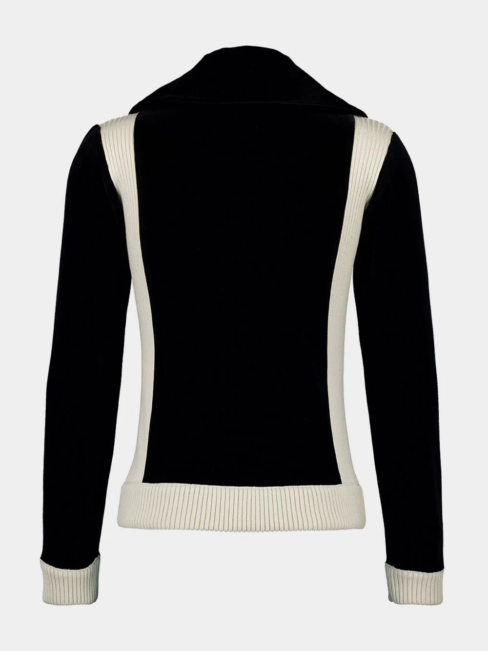 Black High-Neck Chenille Sweatshirt - Image 2