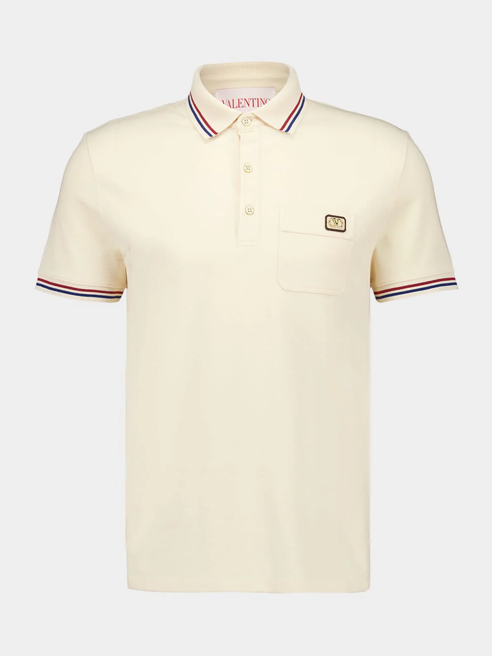 Cream Embroidered Dreamatic Cotton Polo Shirt