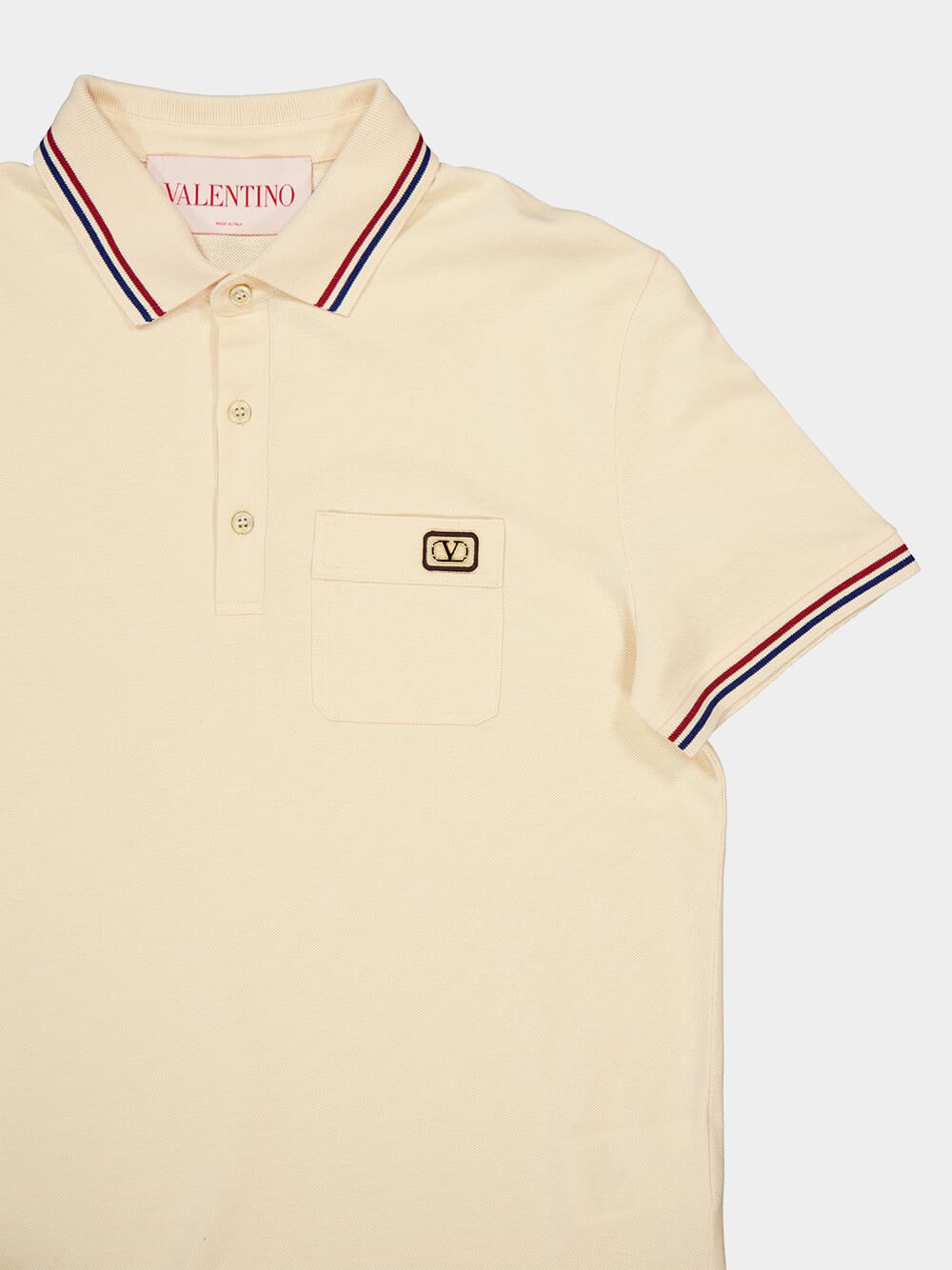 Cream Embroidered Dreamatic Cotton Polo Shirt - Image 3
