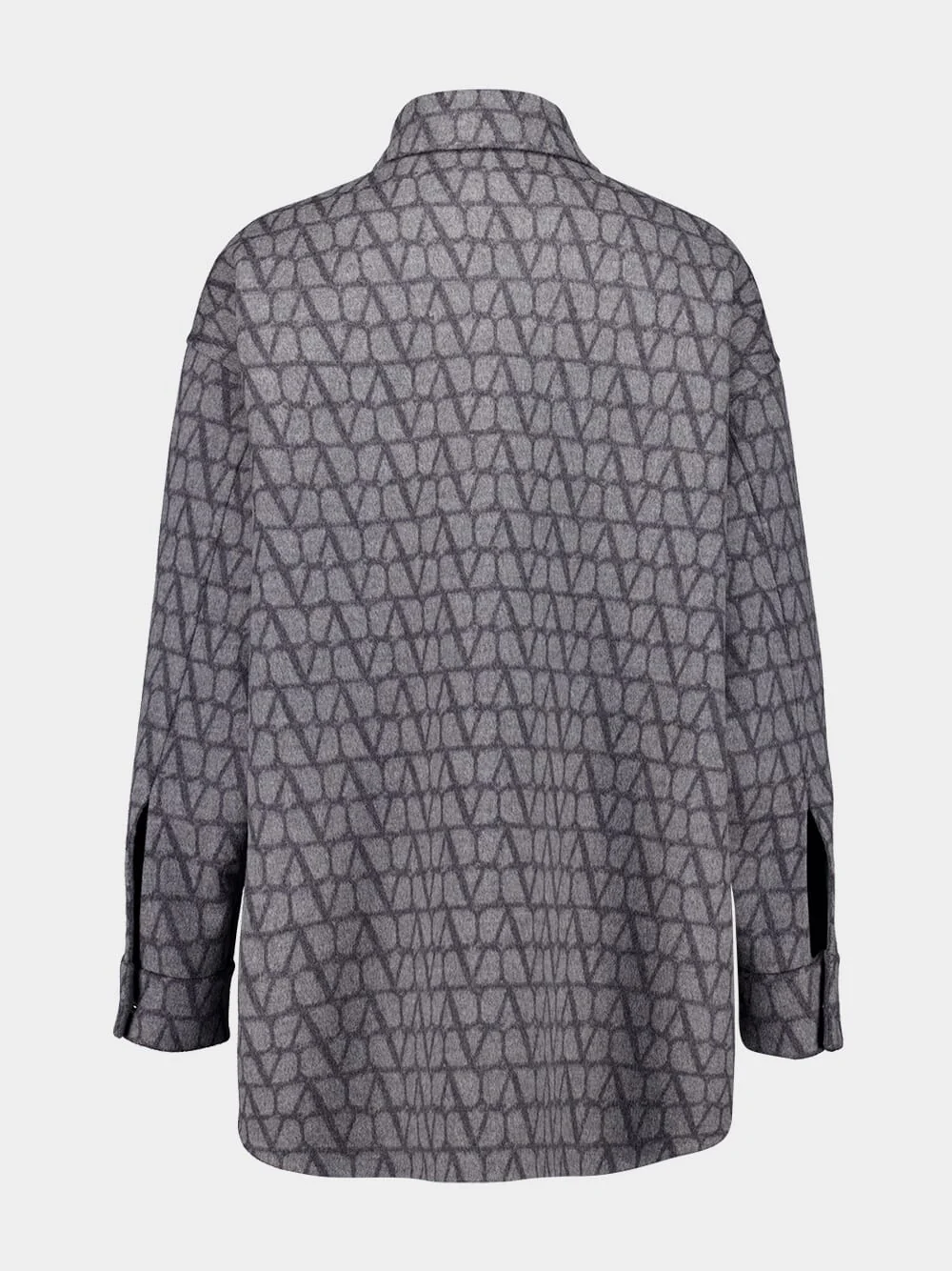 Grey Long-Sleeve Toile Iconographe Wool Shirt - Image 2