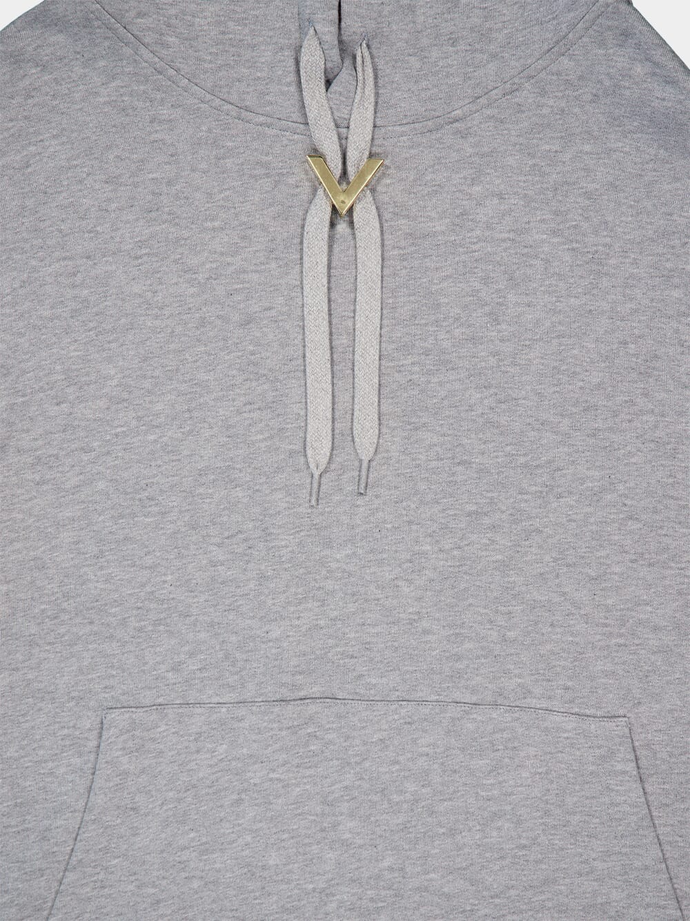 Light Grey V Gold-Detail Hoodie - Image 3