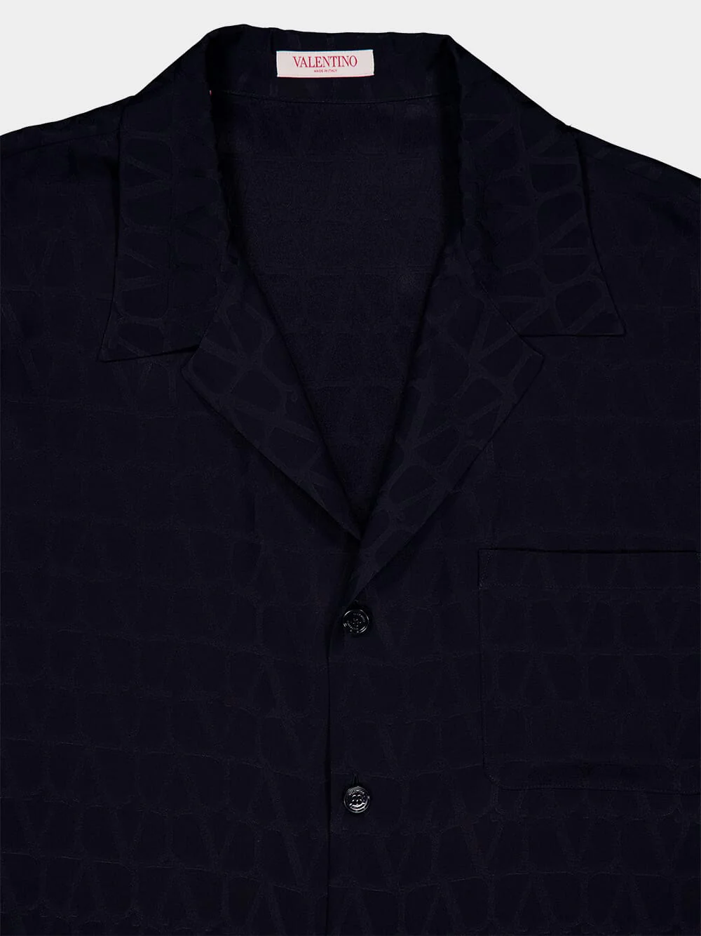 Navy Toile Iconographe Pattern Silk Bowling Shirt - Image 3