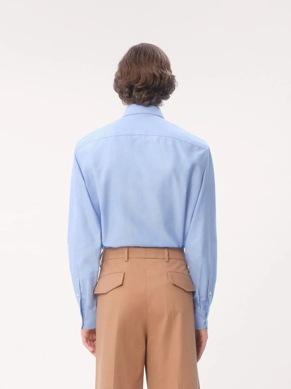 Sky Blue VLogo Embroidered Cotton Shirt - Image 4