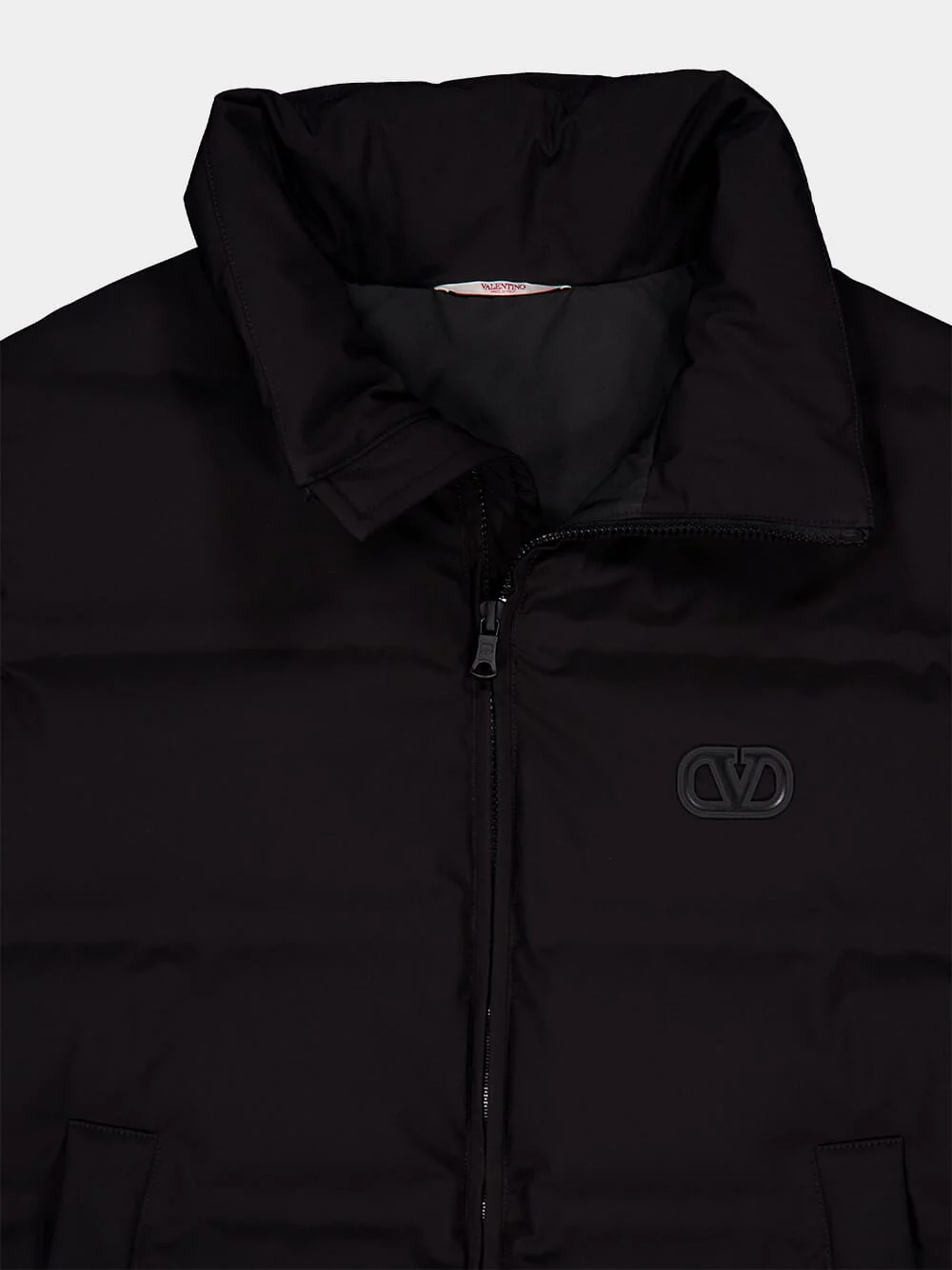 VLogo Nylon Hooded Black Waistcoat - Image 5
