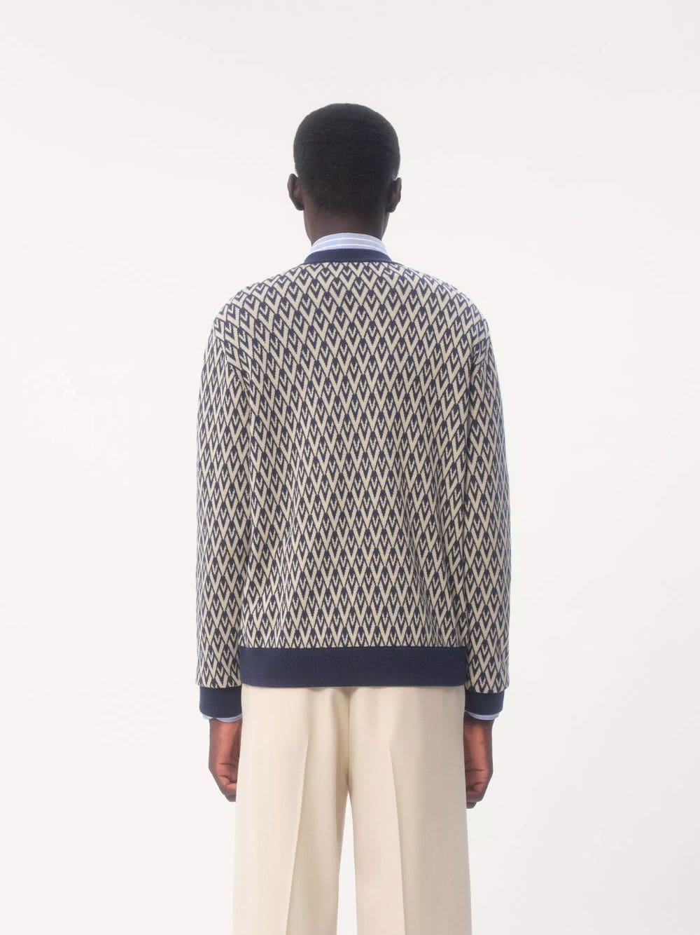 Toute la V Jacquard Wool Jumper - Image 4